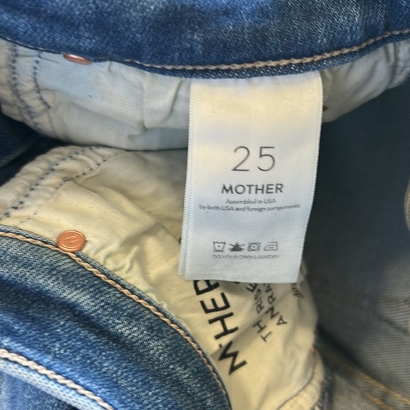 Mother The Mid Rise Dazzler Ankle Fray Jean Riding the Cliffside Sz 25 - Picture 13 of 16